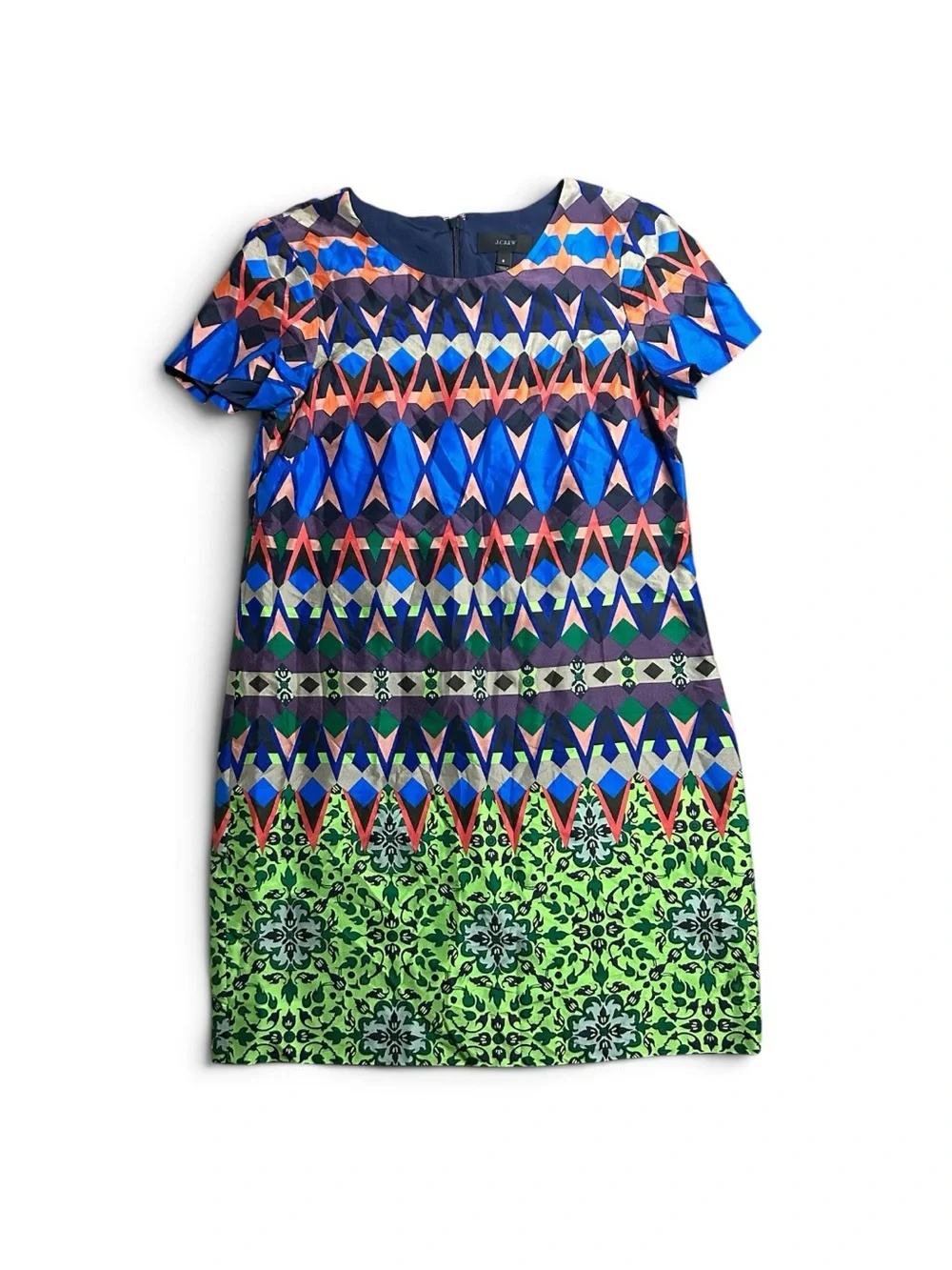 J.Crew Gemstone Geometric Graphic Print Shift Dress. Size 6